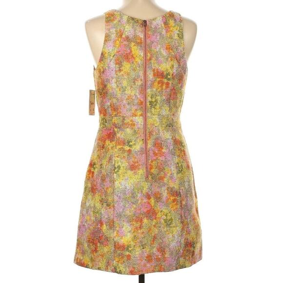 NWT Free People Metallic Gold Shimmer Floral Baroque Dress - Picture 3 of 9